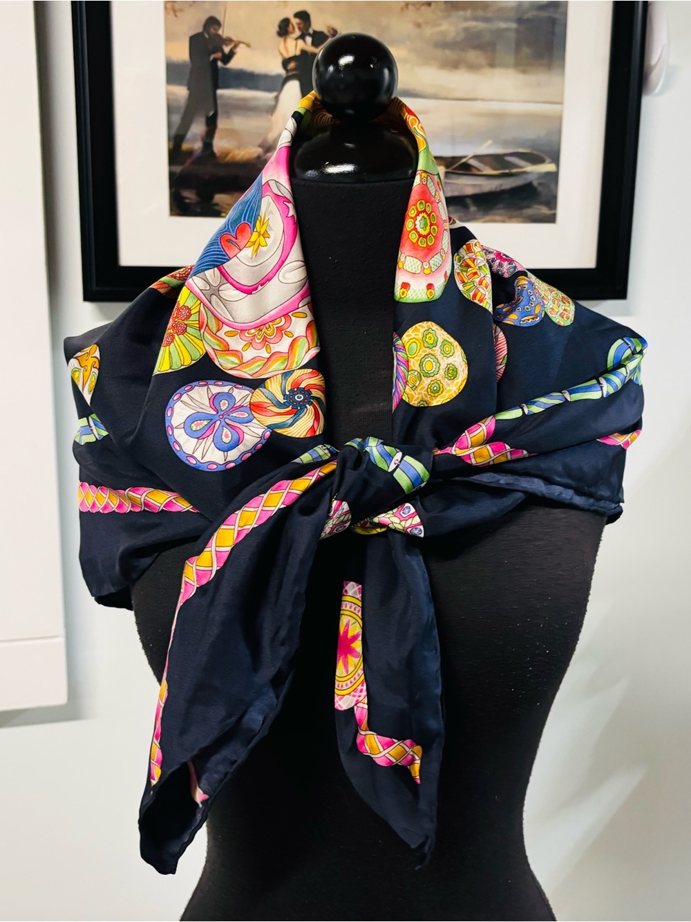 ❤️Vintage Carlisle 100% Silk Mandala Scarf - Picture 3 of 7